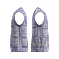 Aloha Hawaii Tiki Palaka Motifs Christmas Knitted V-Neck Vest Honohono Lei Purple Elegant Vibes