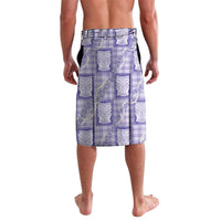 Aloha Hawaii Tiki Palaka Motifs Lavalava Honohono Lei Purple Elegant Vibes