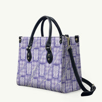 Aloha Hawaii Tiki Palaka Motifs Leather Bag Honohono Lei Purple Elegant Vibes