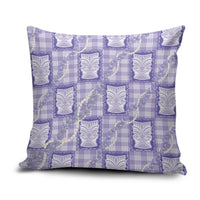 Aloha Hawaii Tiki Palaka Motifs Pillow Cover Honohono Lei Purple Elegant Vibes