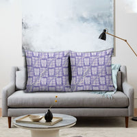 Aloha Hawaii Tiki Palaka Motifs Pillow Cover Honohono Lei Purple Elegant Vibes