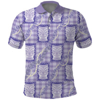 Aloha Hawaii Tiki Palaka Motifs Polo Shirt Honohono Lei Purple Elegant Vibes LT14 Purple - Polynesian Pride