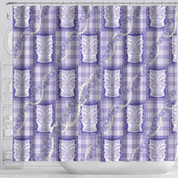 Aloha Hawaii Tiki Palaka Motifs Shower Curtain Honohono Lei Purple Elegant Vibes