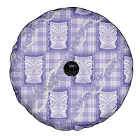 Aloha Hawaii Tiki Palaka Motifs Spare Tire Cover Honohono Lei Purple Elegant Vibes LT14 - Polynesian Pride