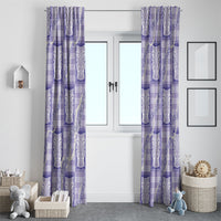 Aloha Hawaii Tiki Palaka Motifs Window Curtain Honohono Lei Purple Elegant Vibes