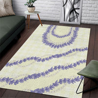 Hawaii Honohono Palaka Motifs Area Rug Hawaiian Orchid Lei