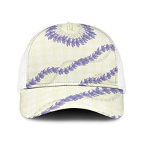 Hawaii Honohono Palaka Motifs Baseball Net Cap Hawaiian Orchid Lei