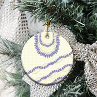 Hawaii Honohono Palaka Motifs Ceramic Ornament Hawaiian Orchid Lei