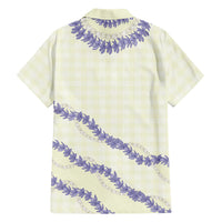 Hawaii Honohono Palaka Motifs Family Matching Off The Shoulder Long Sleeve Dress and Hawaiian Shirt Hawaiian Orchid Lei LT14 - Polynesian Pride