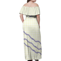 Hawaii Honohono Palaka Motifs Family Matching Off Shoulder Maxi Dress and Hawaiian Shirt Hawaiian Orchid Lei LT14 - Polynesian Pride