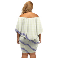Hawaii Honohono Palaka Motifs Family Matching Off Shoulder Short Dress and Hawaiian Shirt Hawaiian Orchid Lei LT14 - Polynesian Pride
