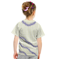 Hawaii Honohono Palaka Motifs Kid T Shirt Hawaiian Orchid Lei