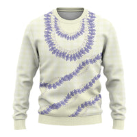 Hawaii Honohono Palaka Motifs Ugly Christmas Sweater Hawaiian Orchid Lei