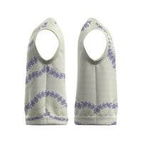 Hawaii Honohono Palaka Motifs Christmas Knitted V-Neck Vest Hawaiian Orchid Lei