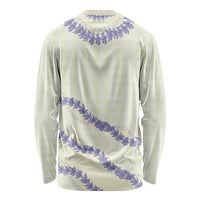 Hawaii Honohono Palaka Motifs Long Sleeve Shirt Hawaiian Orchid Lei