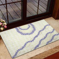 Hawaii Honohono Palaka Motifs Rubber Doormat Hawaiian Orchid Lei