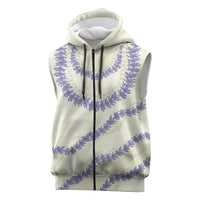 Hawaii Honohono Palaka Motifs Sleeveless Zip Hoodie Hawaiian Orchid Lei