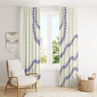 Hawaii Honohono Palaka Motifs Window Curtain Hawaiian Orchid Lei