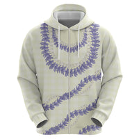 Hawaii Honohono Palaka Motifs Zip Hoodie Hawaiian Orchid Lei