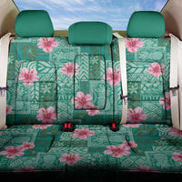 Cyan Hawaii Hibiscus With Tropical Flowers Motifs Back Car Seat Cover - Polynesian Pride