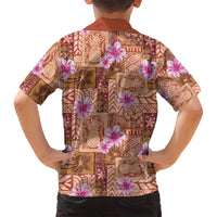 Orange Hawaii Hibiscus With Tropical Flowers Motifs Family Matching Summer Maxi Dress and Hawaiian Shirt LT14 - Polynesian Pride
