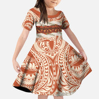 Aloha Hawaii Mikioi Lei Family Matching Puletasi and Hawaiian Shirt Beige Tropical Flower Pattern - Polynesian Pride