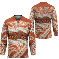 Aloha Hawaii Mikioi Lei Hockey Jersey Beige Tropical Flower Pattern - Polynesian Pride