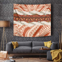 Aloha Hawaii Mikioi Lei Tapestry Beige Tropical Flower Pattern - Polynesian Pride