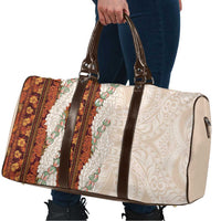 Aloha Hawaii Mikioi Lei Travel Bag Cattail Red Tropical Flower Pattern - Polynesian Pride