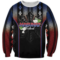 Mabuhay Philippines Festival Sweatshirt Filipino Map Sampaguita Igorot Pattern LT14 Unisex Black - Polynesian Pride