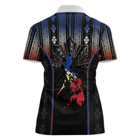 Mabuhay Philippines Festival Women Polo Shirt Filipino Map Sampaguita Igorot Pattern LT14 - Polynesian Pride