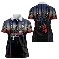 Mabuhay Philippines Festival Women Polo Shirt Filipino Map Sampaguita Igorot Pattern LT14 - Polynesian Pride