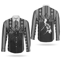 Mabuhay Philippines Festival Couples Matching Mermaid Dress and Long Sleeve Button Shirt Filipino Map Black White Igorot Pattern LT14 - Polynesian Pride