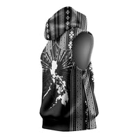 Mabuhay Philippines Festival Sleeveless Hoodie Filipino Map Black White Igorot Pattern LT14 - Polynesian Pride