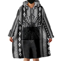 Mabuhay Philippines Festival Wearable Blanket Hoodie Filipino Map Black White Igorot Pattern LT14 - Polynesian Pride
