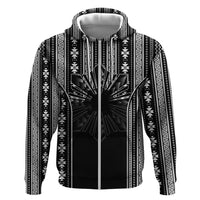 Mabuhay Philippines Festival Zip Hoodie Filipino Map Black White Igorot Pattern LT14 Zip Hoodie Black - Polynesian Pride