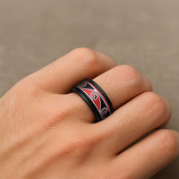 New Zealand Koru Kowhaiwhai Motif Spinner Ring - Polynesian Pride