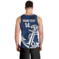 New Zealand Auckland Football Custom Men Tank Top Navy Blue City Anchor Sky Tower Symbol LT14 - Polynesian Pride