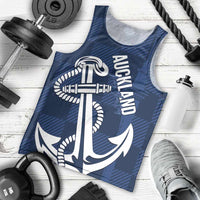 New Zealand Auckland Football Custom Men Tank Top Navy Blue City Anchor Sky Tower Symbol LT14 - Polynesian Pride