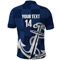 New Zealand Auckland Football Custom Polo Shirt Navy Blue City Anchor Sky Tower Symbol LT14 - Polynesian Pride