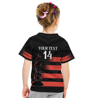 Custom New Caledonia Football Kid T Shirt Allez Les Cagous Polynesian Pattern LT14 - Polynesian Pride