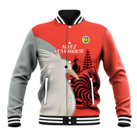 Custom Nouvelle-Caledonie Football Baseball Jacket Allez Les Cagous Simple Style LT14 Unisex Red - Polynesian Pride