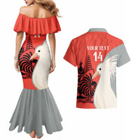 Custom Nouvelle-Caledonie Football Couples Matching Mermaid Dress and Hawaiian Shirt Allez Les Cagous Simple Style LT14 - Polynesian Pride