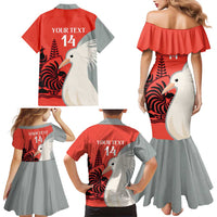 Custom Nouvelle-Caledonie Football Family Matching Mermaid Dress and Hawaiian Shirt Allez Les Cagous Simple Style LT14 - Polynesian Pride