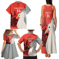 Custom Nouvelle-Caledonie Football Family Matching Tank Maxi Dress and Hawaiian Shirt Allez Les Cagous Simple Style LT14 - Polynesian Pride