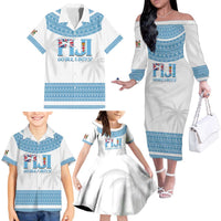Custom Fiji Tapa Football Family Matching Off The Shoulder Long Sleeve Dress and Hawaiian Shirt Go Bula Boy! LT14 - Polynesian Pride