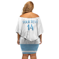Custom Fiji Tapa Football Family Matching Off Shoulder Short Dress and Hawaiian Shirt Go Bula Boy! LT14 - Polynesian Pride