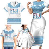 Custom Fiji Tapa Football Family Matching Short Sleeve Bodycon Dress and Hawaiian Shirt Go Bula Boy! LT14 - Polynesian Pride