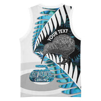New Zealand Silver Fern Curling Personalised Basketball Jersey Aotearoa Kiwi Ponga Paua Shell Version - Polynesian Pride