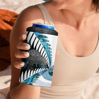 New Zealand Silver Fern Curling Personalised 4 in 1 Can Cooler Tumbler Aotearoa Kiwi Ponga Paua Shell Version - Polynesian Pride